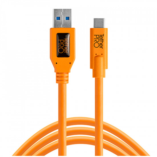 Tether Tools CUC3215ORG Cable USB-C a USB-3.0 de 4.6mts 