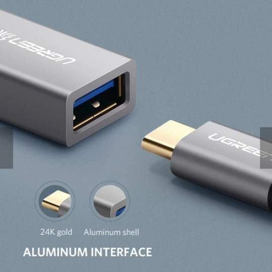 Ugreen 30646 Cable Adaptador USB-C a USB 3.0 hembra 5Gbps aluminio