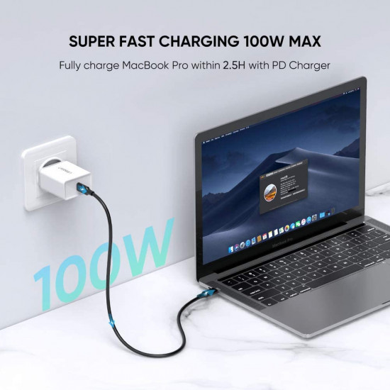 Ugreen 50232 Cable USB-C a USB-C 3.1 GEN 2 100 W 10Gbps Thunberbolt 3 compatible