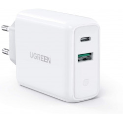 Ugreen 60468 Cargador EU de pared USB C y USB A de 30 Watts