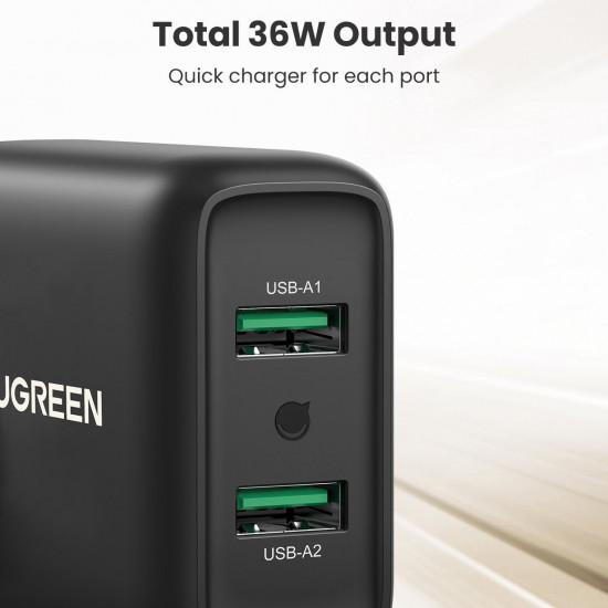 Ugreen 70151 Cargador US de pared USB A de 36 Watts