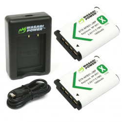 Wasabi Kit NPBX1 2 Baterías BX1 y cargador USB para Sony