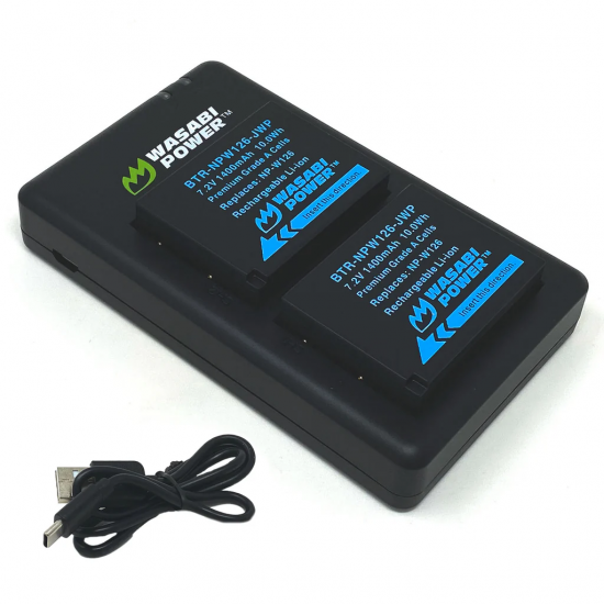 Wasabi Kit 2 NP-W126 Batería para Fujifilm y cargador
