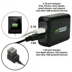 Wasabi Dual Power de pared con salida USB 3.1A 