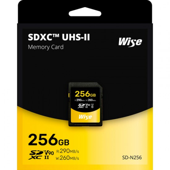  Wise SD-N256 SDXC 256GB V90 8K UHS-II U3 Lectura 290MB/s / 260MB/s
