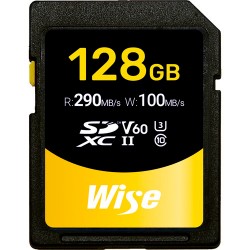  Wise SD-S128 SDXC 128GB V60 8K UHS-II U3 Lectura 290MB/s / 100MB/s
