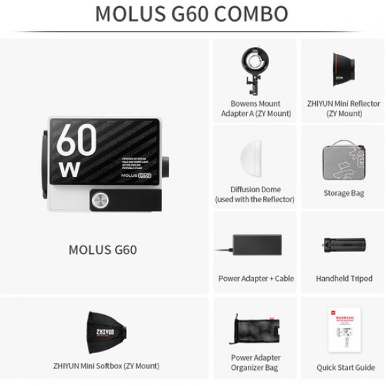 Zhiyun MOLUS G60 Combo Bi-Color Luz Monolight